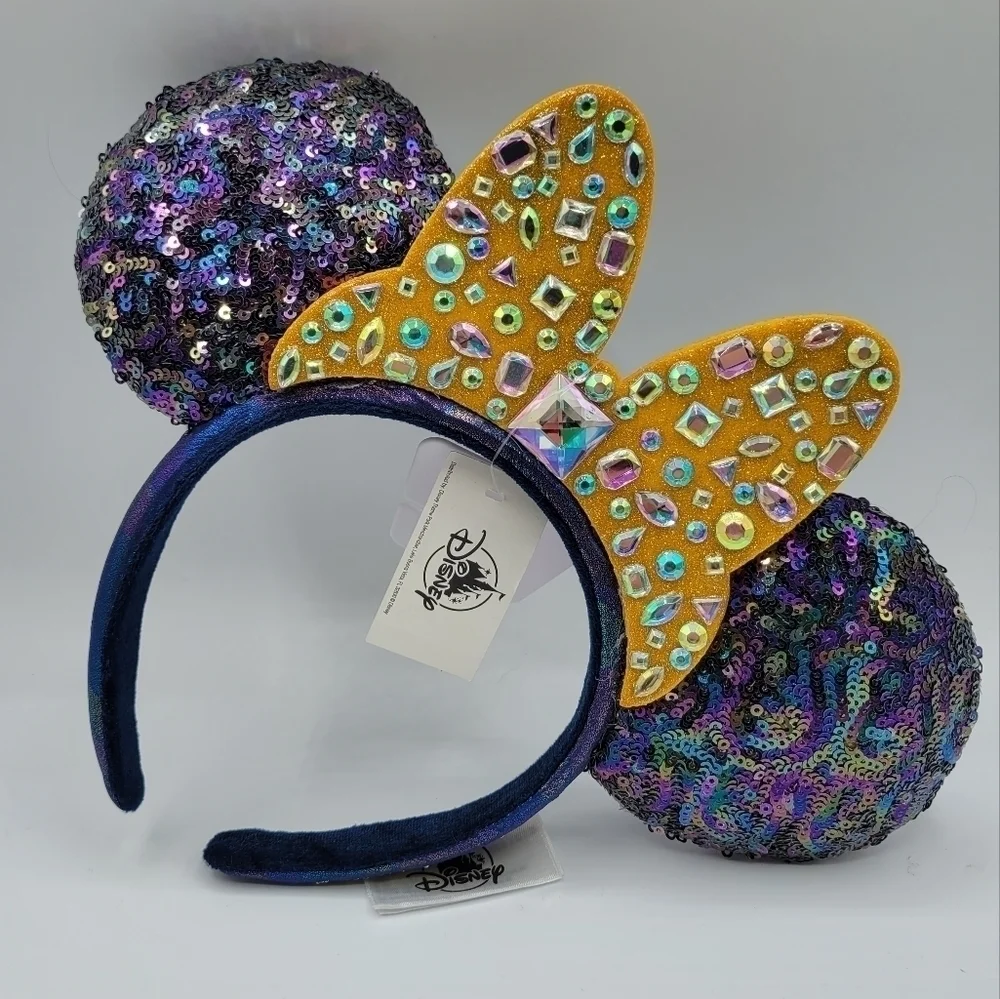Disney World 50th Anniversary Gold Bow Minnie Mouse Ears